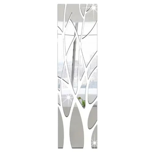 3D Adhesive Mirror Tree Acrylic Decal - Silver - 135*37cm