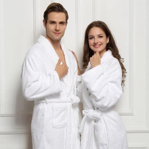 Cotton Bathrobe - Set Of 2 - White