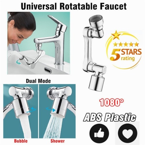Faucet 1080&deg; Rotation Extender Tap Aerator - Dual Mode