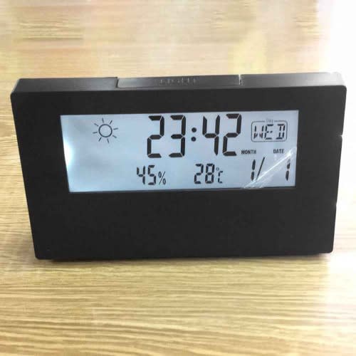 Electronic Digital  Multifunctional Small Clock - Black
