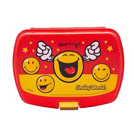 Smiley World Unisex Hurray Printed Sandwich Box - Red/yellow