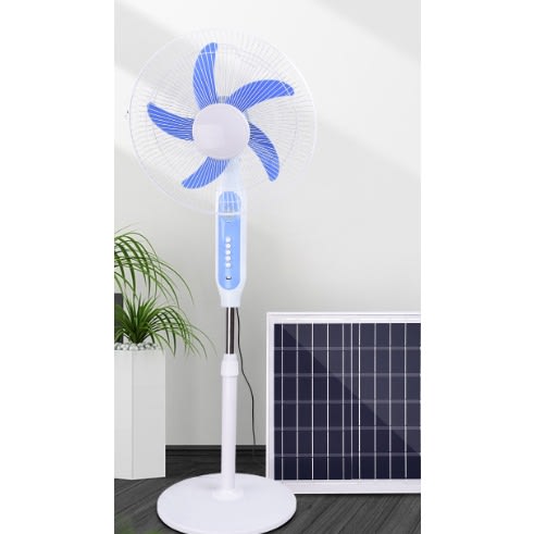 Rechargeable And Solar Standing Fan - 16"