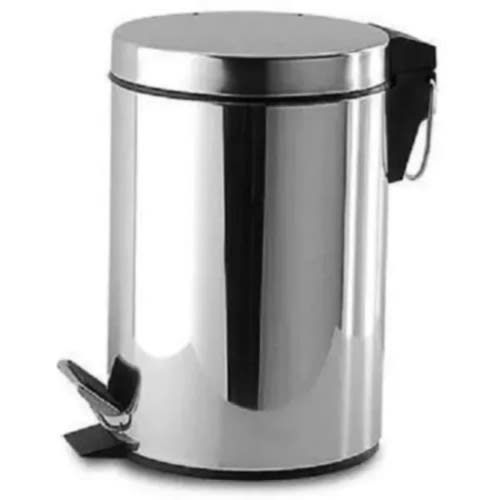 Indoor Silver Stainless Pedal Steel Trash Bin - 5L