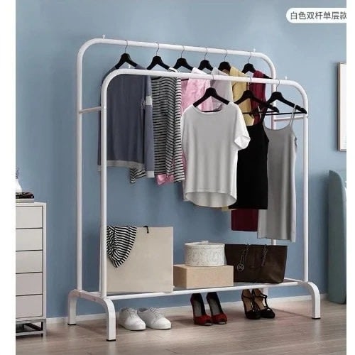 Floor Standing Clothes Hanger - White