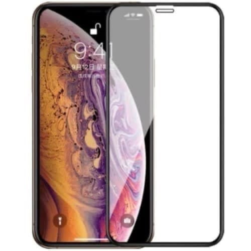 Tempered Glass For iPhone X With Screen Cleaner- Black