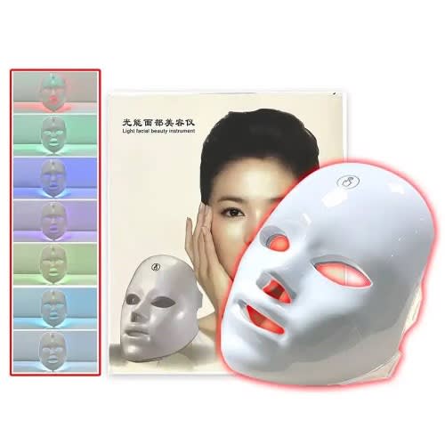 Rechargeable Facial Led Mask 7 Color Pdt Photon Therapy Firming Skin Beauty