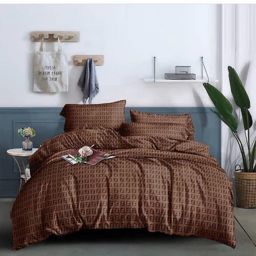 Fendi Inspired Bedding Set With Pillow Case