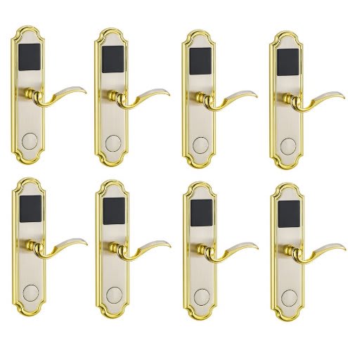 Door Lock With RFID Card Access Control - Golden Edge - 8 Sets