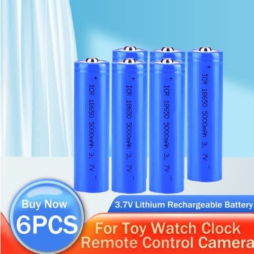 Lithium Rechargeable Battery For Flashlight Powerful Torch - 6 Pcs - 3.7v - 5800mAh