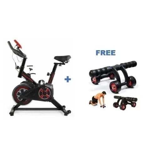 Pro Spinning Bike With Display Screen + Free Ab Roller