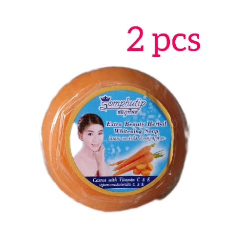 Extra Whitening Herbal Whitening Soap - Carrot With Vitamin C & E - 60g - 2 Pieces