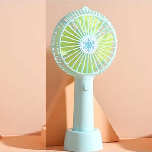 Mini Rechargeable Hand Fan - 2200mAh - Green - 7 Hours
