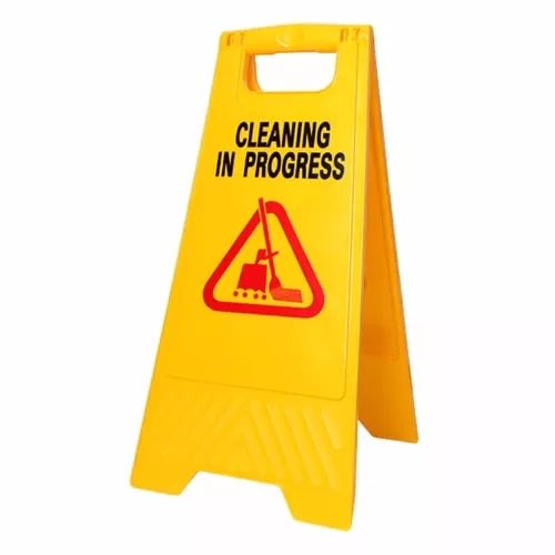 Caution Cleaning In Progress Floor Sign - Yellow