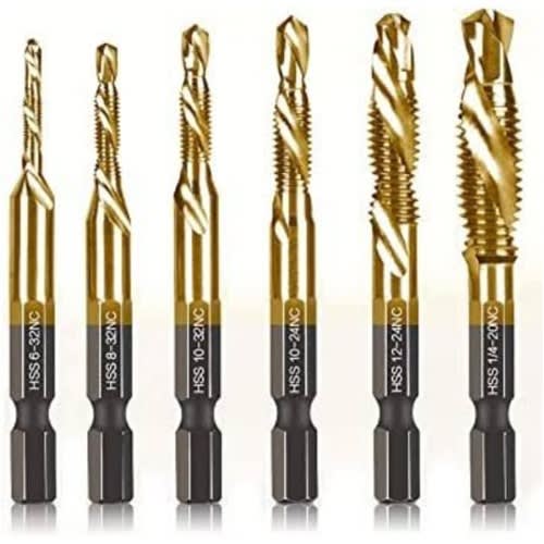 6pcs Drill Bit Metric Thread M3-m10 Titanium Coated Hss Drill