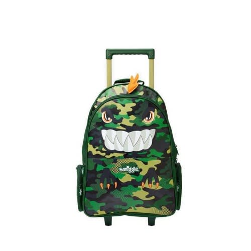 Smiggle Best Budz Trolley Backpack With Light Up Wheels - Green