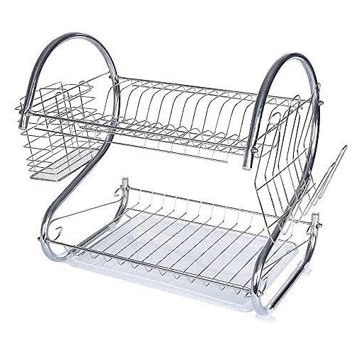 16" Two Tier Stainless Steel Plate Rack