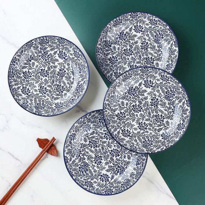 Nine 4PCS Simple Style Ceramic Glass Plate (P-002c)