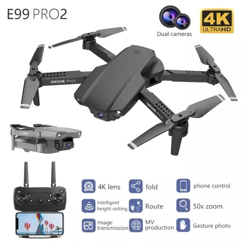 4k Digital WIFI Drone With Dual Camera E99 Pro 2 Quadcopter