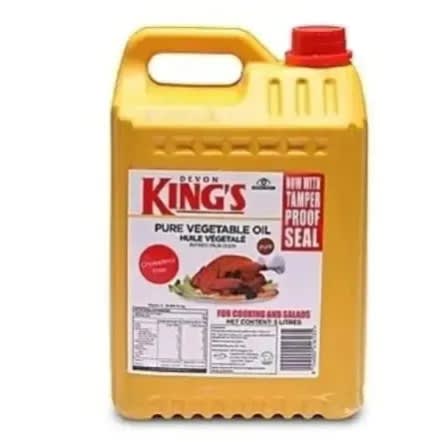Devon King's Vegetable Oil - 5 Litres X 5 Pieces