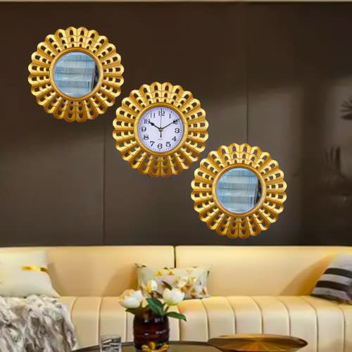 3 In 1 Clock - Mirrors Set Home Decor