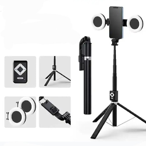 Buy Extendable Live Streaming Selfie Stick Tripod With Double