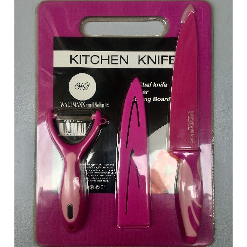 Waltmann And Sohn Stainless Steel Knife - Scraper And Cutting Board - 4 Pieces