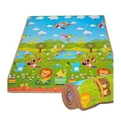 Double Thick - 2 Sided Foam Waterproof Baby Crawling Mat - Medium Size