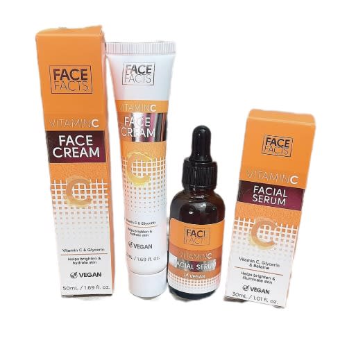 Face Facts Vitamin C Brightening Facial Moisturizer - 50ml & Facial Serum - 30ml