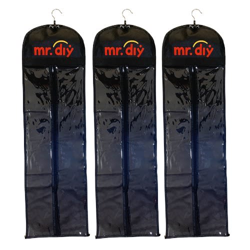 Wig Storage Bag With Hanger Non-woven Hair Case -3pcs- Black