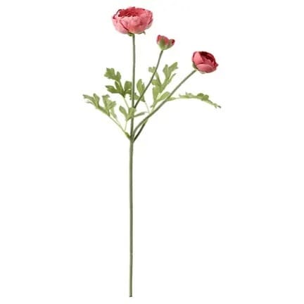 Smycka Artificial Flower - 52cm - Ranunculus/Dark-pink