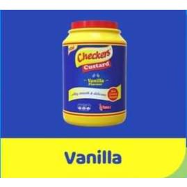 Checkers Vanilla Custard Powder — 1kg Jar.