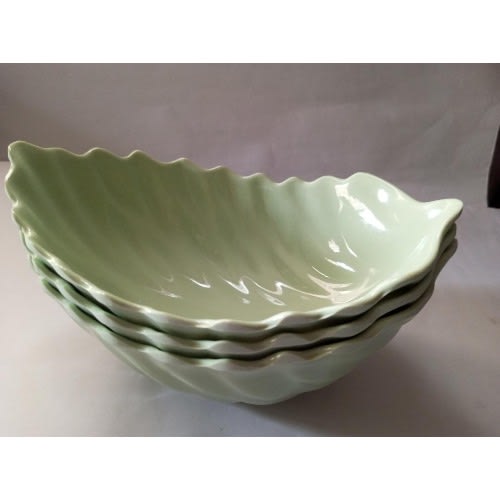 Unbreakable Leaf Shape Soup Bowl - 3pcs -green
