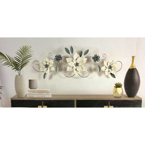 Mash & Air Decorative Metal Floral Wall Art - 45.5'' X 1.5'' X 15.5''