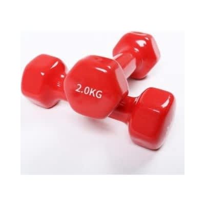 2kg Vinyl Coated Dumbbell - Red