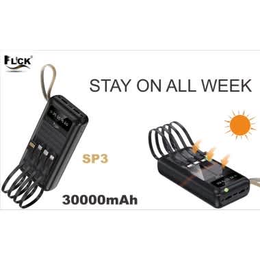 Solar Energy Power Bank For All Mobile Phones 30000mAh
