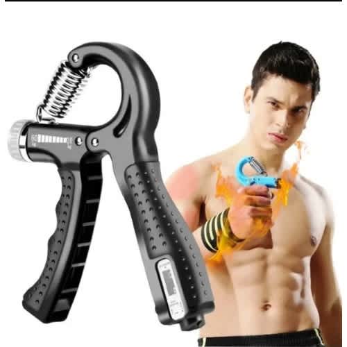 Adjustable Fitness Spring Strength Grip - Black