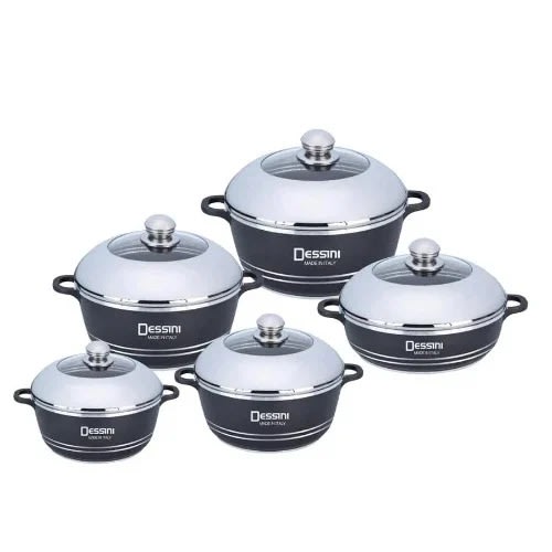 Non-stick Die Cast Aluminum Cookware Set - Black - 10 Pcs