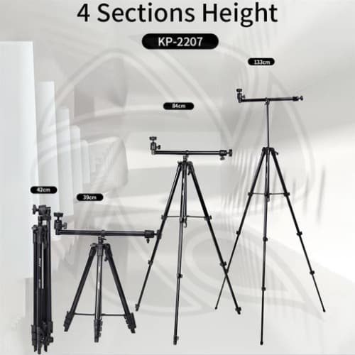 Kp-2207 Multi-functional Professional Tripod Stand With Camera Phone Holder