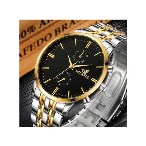 Men Gold/silver Cute Wristwatch