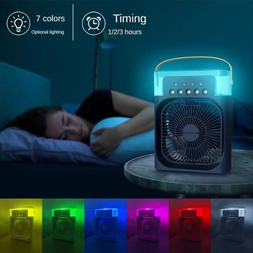 Led Humidifier Cooling Rechargeable Fan Blue