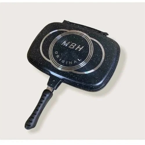 Double Sided Marble Coated Black Mbh Die-cast Grill Pan - Frying Pan - 36 Cm