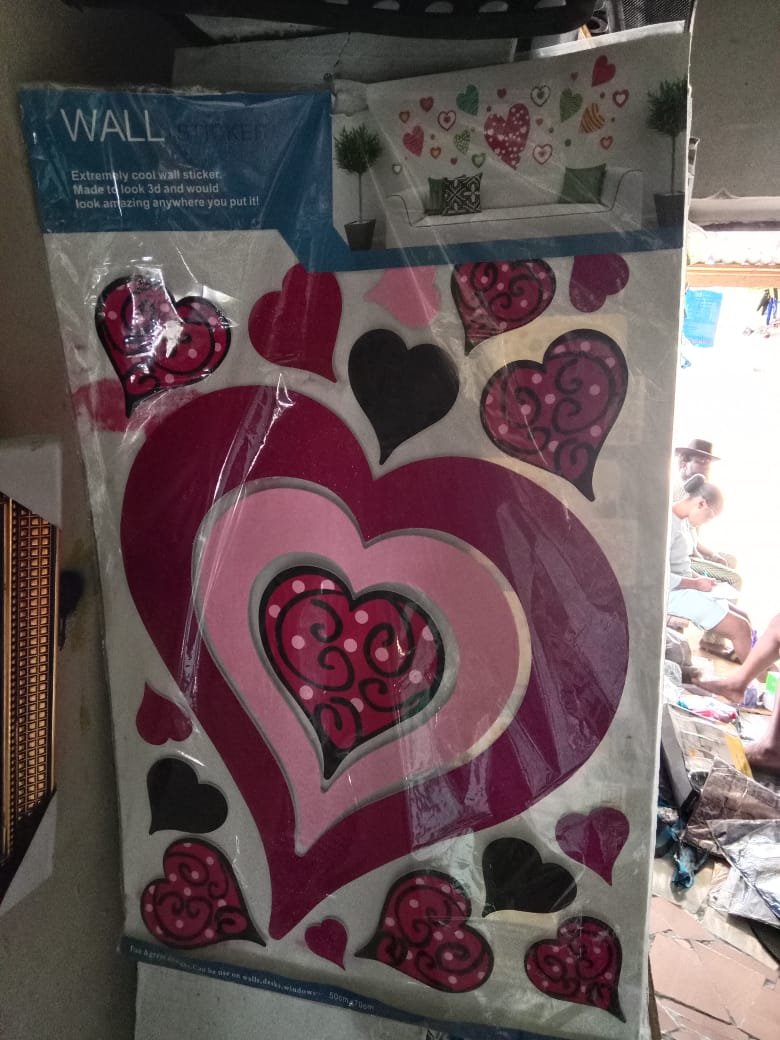 Pink Double Layer love Stickers - 