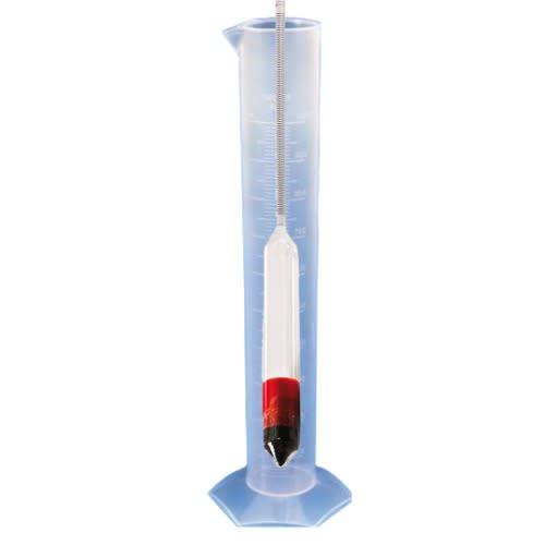 Specific Density Hydrometer With 500ml Plastic Measuring Cylinder - 0.800-0.900g/ml