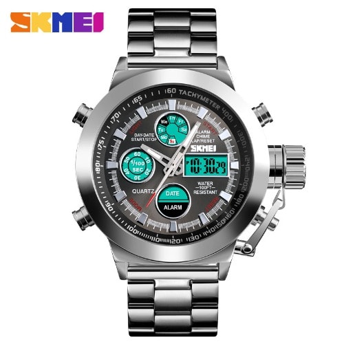 1515 Luxury Men Stainless Steel Wrist Watch Digital Quartz