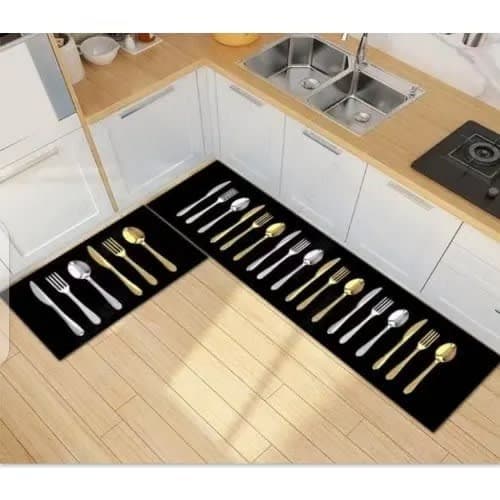 Set Of 2 Anti-slip & Absorbent Kitchen Runner Mats