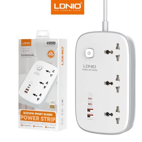Ldnio Sc3416 65w Pd 3 Sockets/ 2 Usb Power Strip