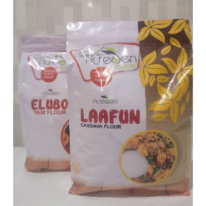 Nu'eden Foods Amala Twin Packs - Elubo 2kg & Laafun 2kg