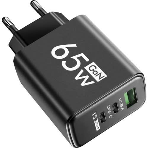 Gan Fast Charging Type C And USB Pd 3.0 Charger - Black - 65W