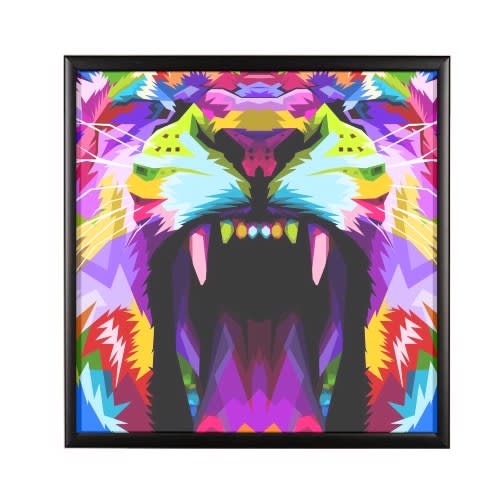 Wall Art Digital Print 30" By 30"-ready To Hang Plain Black Glass Frame 2103