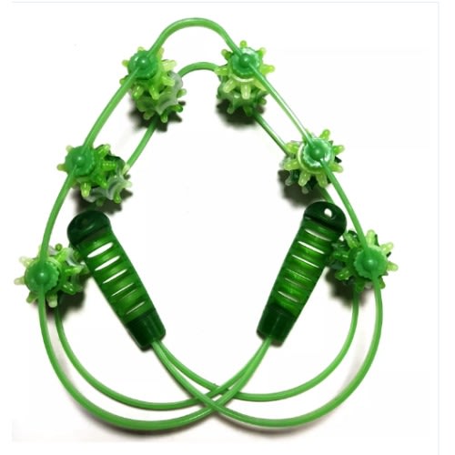 Home Use Rubber Relaxing Meridian Roller Double Row Back Massager -Green